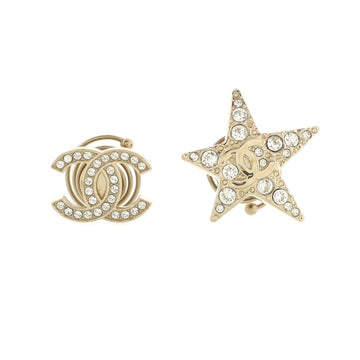 Chanel CC Star Spiral Hair Pin Set Metal with Crystals