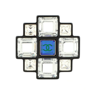 Chanel CC Square Brooch Crystals with Enamel