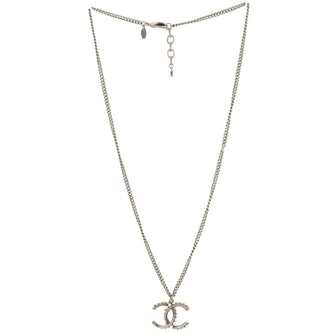 Chanel CC Pendant Chain Necklace Metal with Faux Pearl