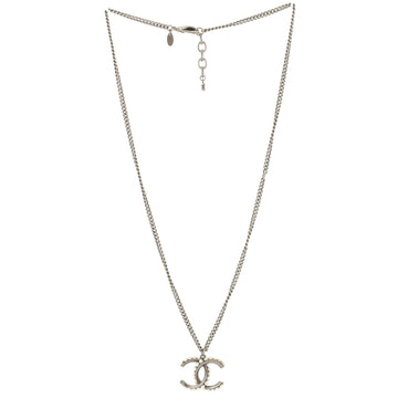 Chanel CC Pendant Chain Necklace Metal with Faux Pearl