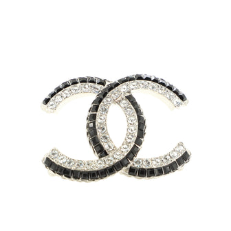 Chanel Double Lined Crystal CC Brooch Crystal Embellished Metal