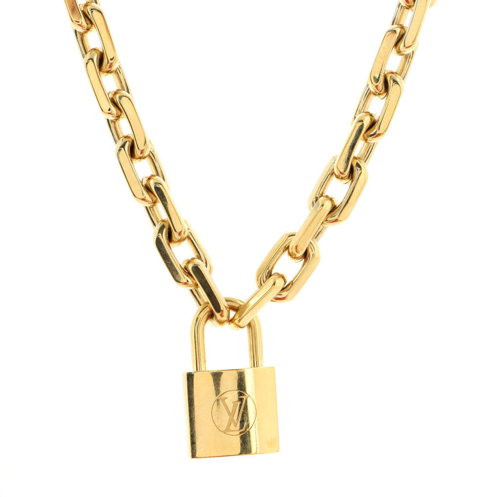 Louis Vuitton LV Edge Cadenas Necklace Brass Gold 17865593