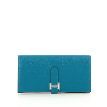 Hermes Bearn Wallet Epsom Long Blue 1786601