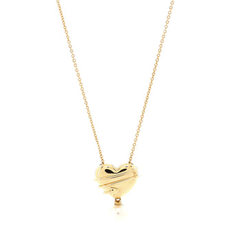 Tiffany & Co. Heart & Arrow Pendant Necklace 18K Yellow Gold with Pearl