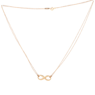Tiffany & Co. Infinity Double Chain Pendant Necklace 18K Rose Gold