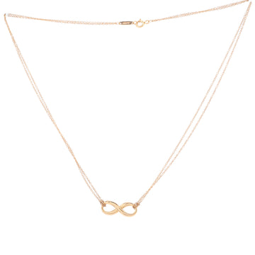 Tiffany & Co. Infinity Double Chain Pendant Necklace 18K Rose Gold