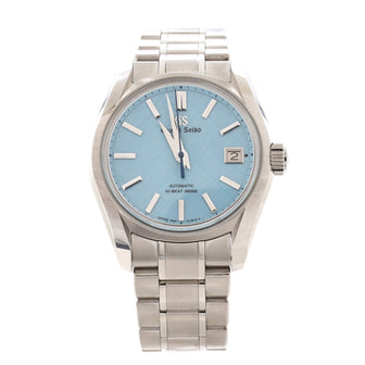 Grand Seiko Heritage High Beat Ginza Limited Edition Automatic Watch Stainless Steel with Grid Pattern Blue Dial 40
