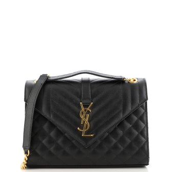 Saint Laurent Classic Monogram Envelope Satchel Mixed Matelasse Leather Medium
