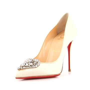 Christian Louboutin Women's Diva Cora Pumps Satin with Crystals