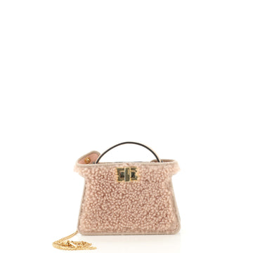 Fendi Peekaboo Bag Charm Shearling Nano
