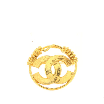 Chanel Vintage CC Cutout Round Brooch Metal