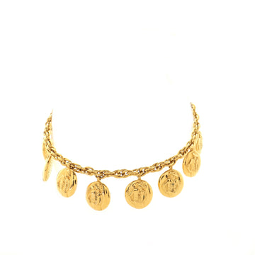 Chanel Multi-Medallion Charm Chain Necklace Metal