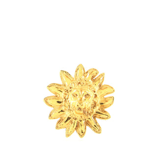 Chanel Vintage Sunburst Lion Head Brooch Metal