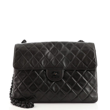 Chanel Vintage Classic Single Flap Bag Quilted Lambskin Jumbo