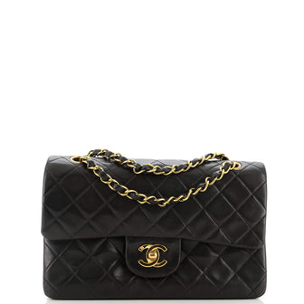 Chanel Vintage Classic Double Flap Bag Quilted Lambskin Small
