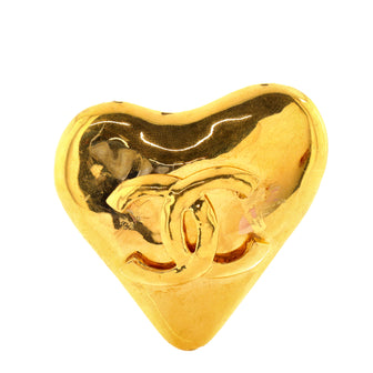 Chanel Vintage CC Heart Brooch Metal