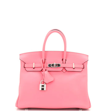 Hermes Birkin Handbag Pink Swift with Palladium Hardware 25