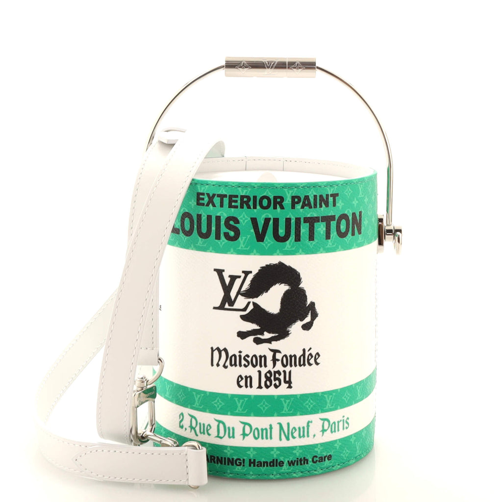 lv paint can bag green
