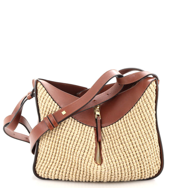 Loewe Hammock Bag Leather and Crochet Small Brown 17872447