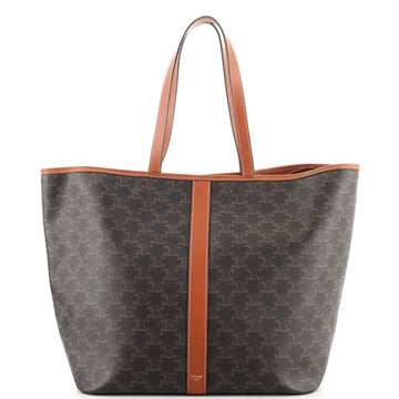 Celine Cabas Zip Tote Triomphe Coated Canvas Medium