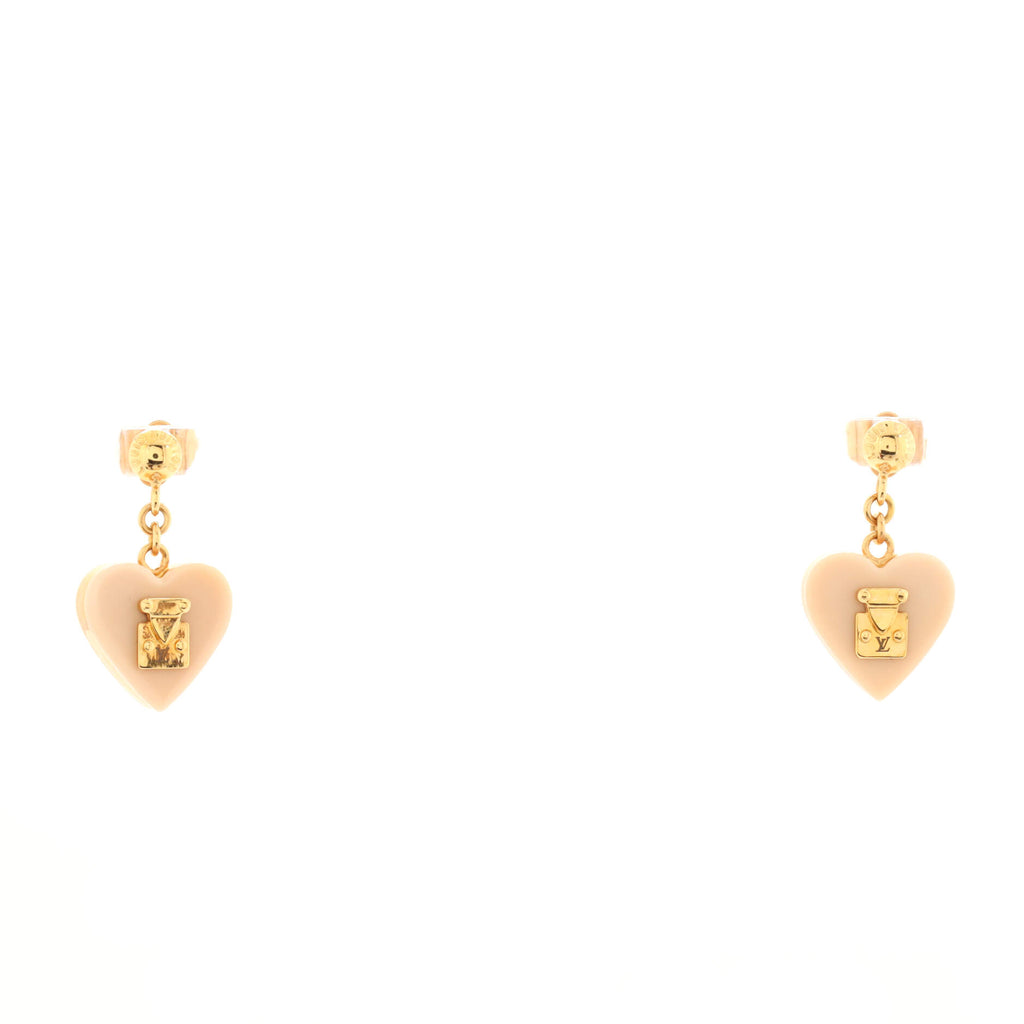 Louis Vuitton Lock Me Heart Drop Earrings - Gold-Tone Metal Drop, Earrings  - LOU80408