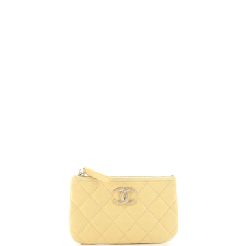 Chanel CC O Case Pouch Quilted Caviar Mini