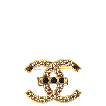 Chanel CC Cut-Out Brooch Metal with Cabochons