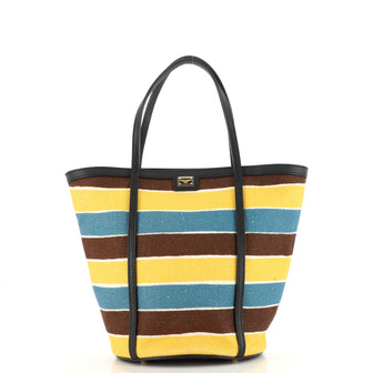 Dolce & Gabbana Beach Tote Striped Canvas Medium