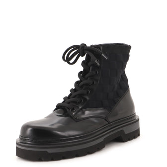 Louis Vuitton Men's Ranger Ankle Boots Damier Graphite Textile and