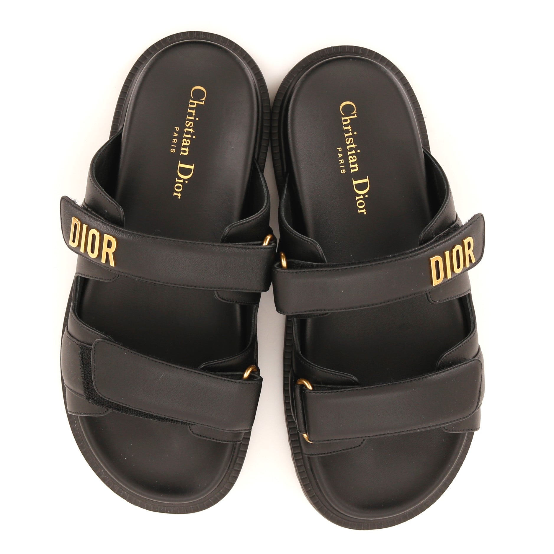 Christian Dior Women's DiorAct Slide Sandals Leather Black 17872491