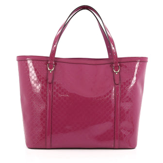 Gucci Nice Tote Patent Microguccissima Leather Large Pink 1787703