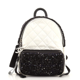 Chanel Astronaut Essentials Backpack Quilted Nylon with Tweed Small
