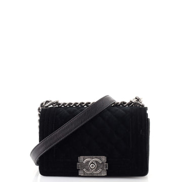 Chanel Boy Flap Bag Quilted Velvet Small