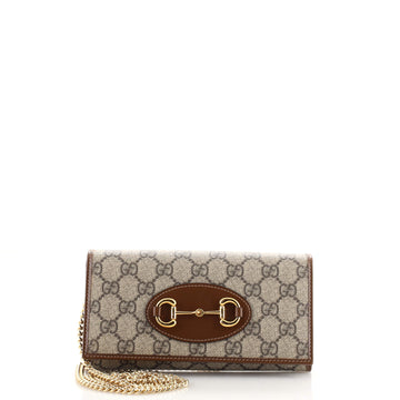 Gucci Horsebit 1955 Chain Wallet GG Coated Canvas