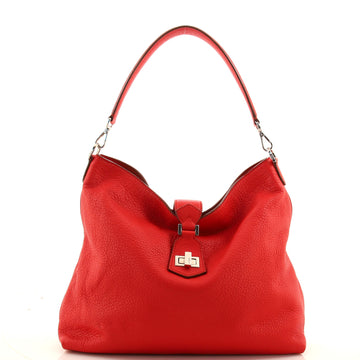Fendi Turnlock Hobo Leather Medium