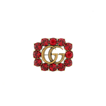 Gucci Crystal Frame GG Brooch Metal Medium