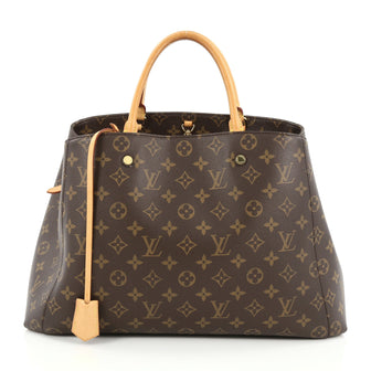 Louis Vuitton Montaigne Handbag Monogram Canvas GM Brown 1789601