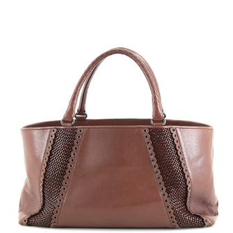 Bottega Veneta Rugiada Tote Intrecciato Leather with Grommet Detail Medium