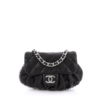 Chanel Chain Around Flap Bag Quilted Leather Small Black 1789701