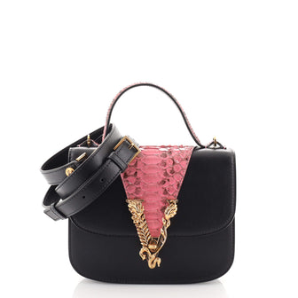 Versace Virtus Top Handle Bag Leather with Python Small