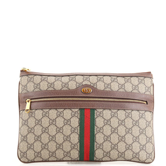 Gucci Ophidia Zip Pouch GG Coated Canvas Large