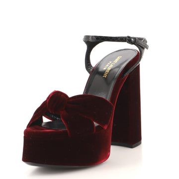 Saint Laurent Women's Bianca Platform Heeled Sandals Velvet