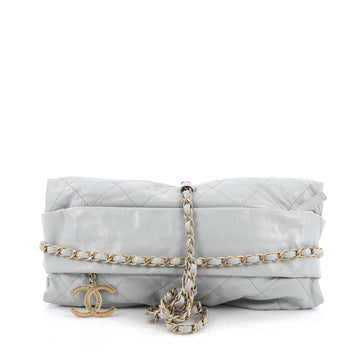 Chanel Midnight Swim Baluchon Clutch Quilted Calfskin Blue