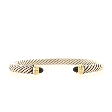 David Yurman Cable Classic Bracelet Sterling Silver with 14K Yellow Gold and Onyx 5mm