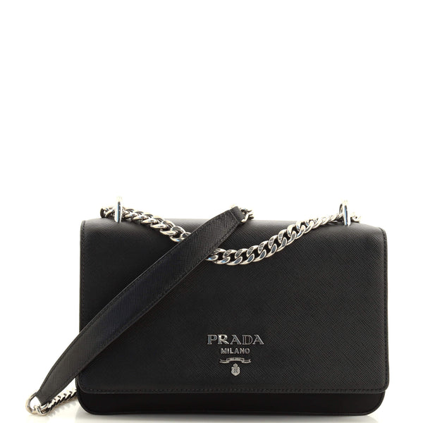 BRAND NEW PRADA Pattina Tessuto + Saffiano Small Leather Bag
