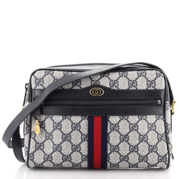 GUCCI Vintage Ophidia Black GG Canvas Crossbody Bag