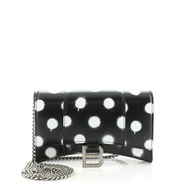 Balenciaga Hourglass Chain Crossbody Bag Printed Leather