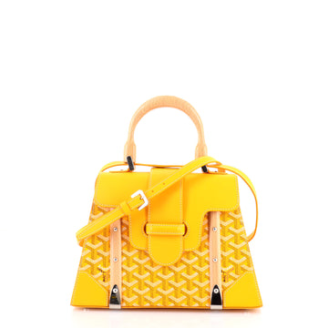 Goyard Saigon Top Handle Bag Coated Canvas with Leather PM