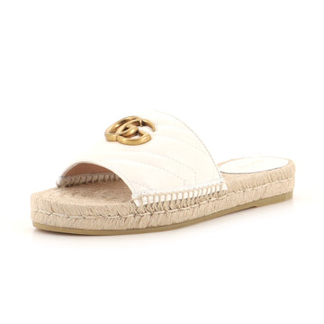Gucci Women's GG Marmont Espadrilles Slide Sandals Matelasse Leather