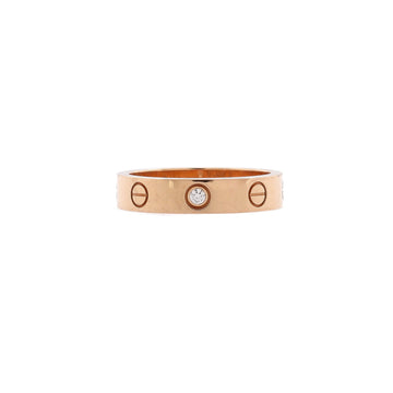 Cartier Love Wedding Band 1 Diamond Ring 18K Rose Gold with Diamond